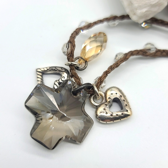 Brighton Jewelry Brighton Karma Cross Swarovski Crystal Heart Pend